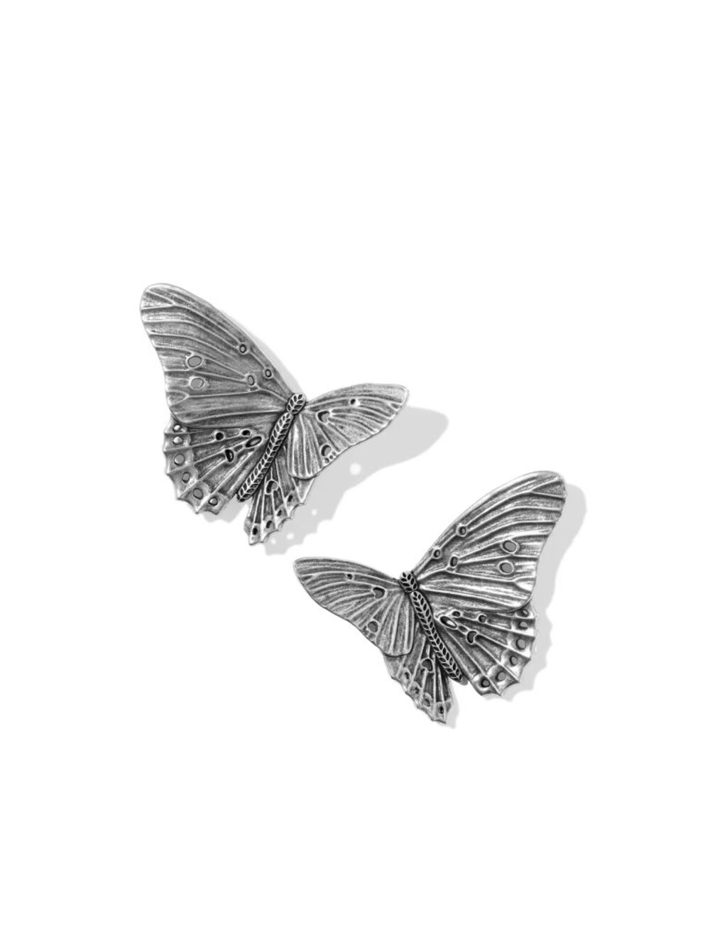 Cailey Butterfly Vintage Silver Statement Stud Earrings